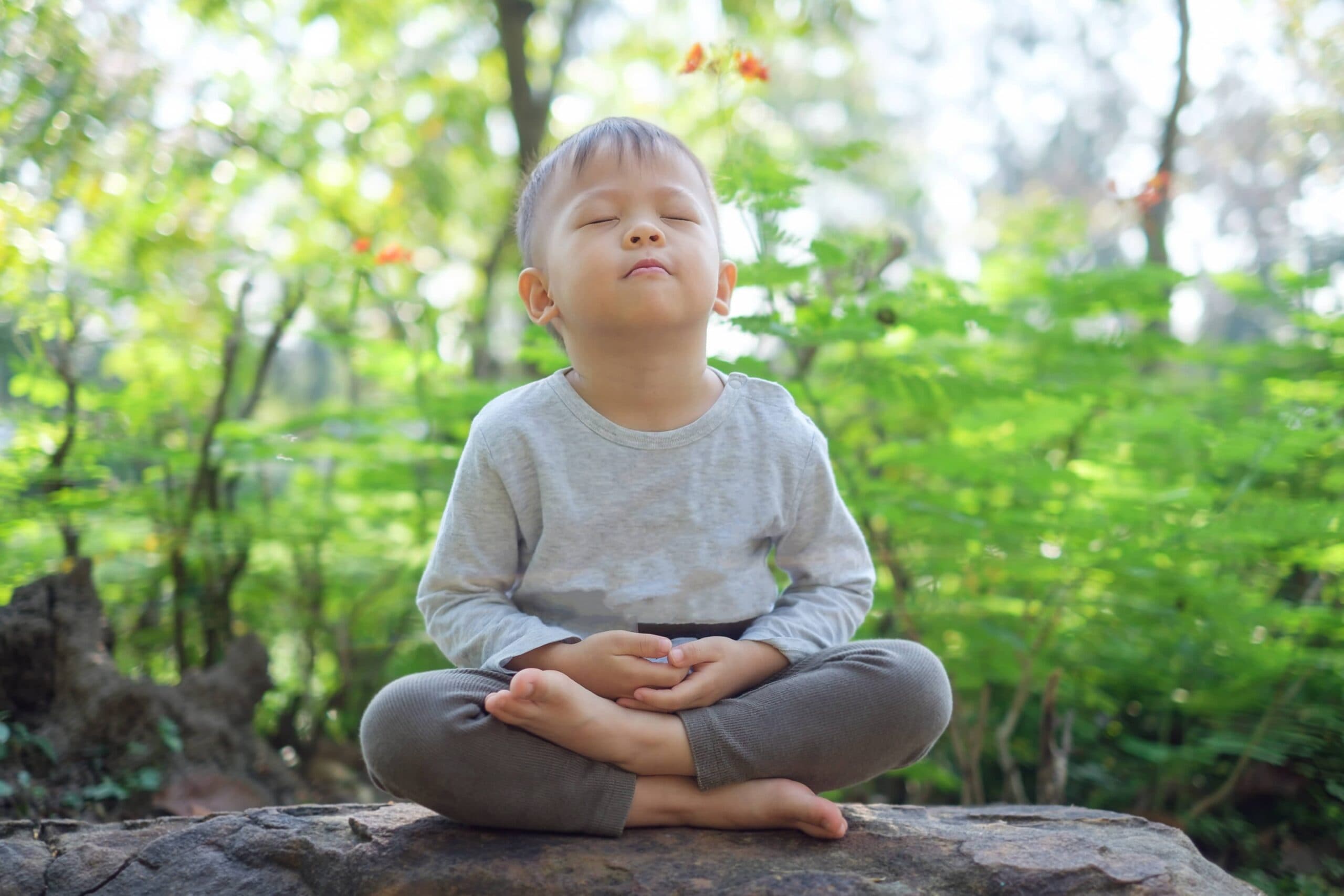 child meditating