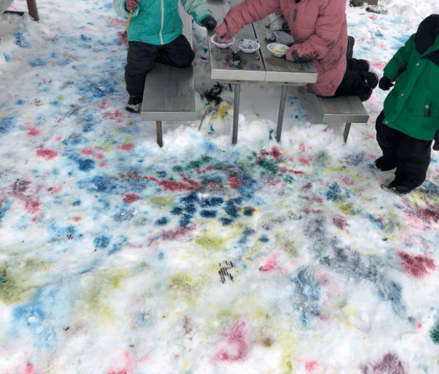 colorful snow on the ground
