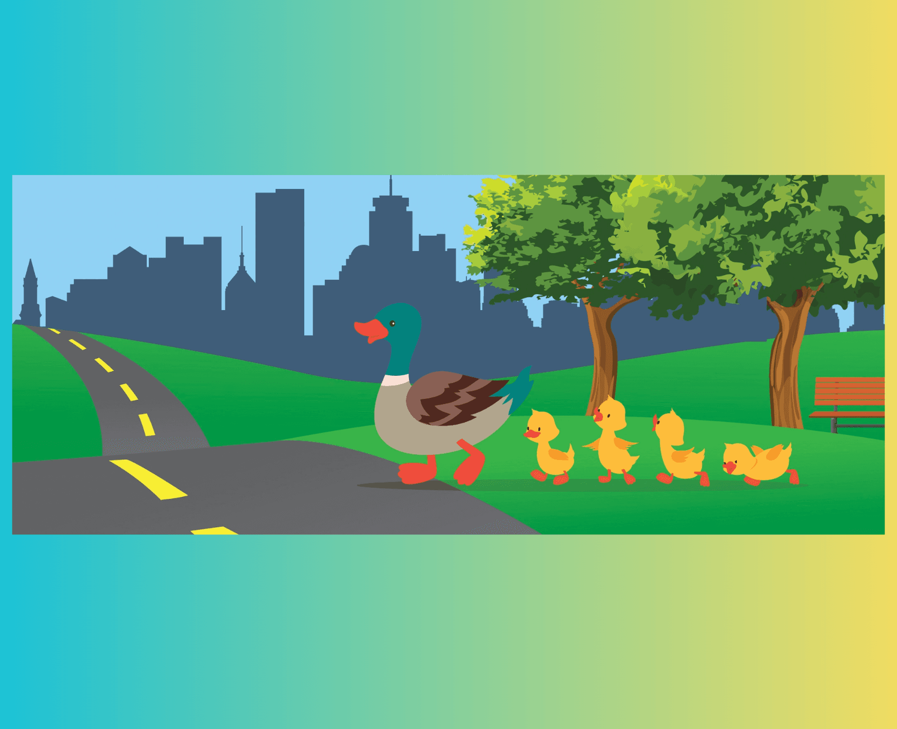 ducks crossing